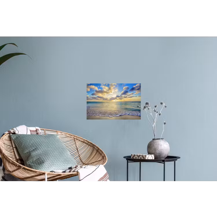 Zee - Strand - Wolken - Zon Muursticker klein -plant