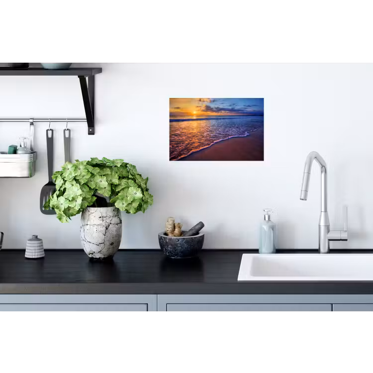 Zee - Strand - Zonsondergang - Wolken - Horizon Muursticker klein -keuken
