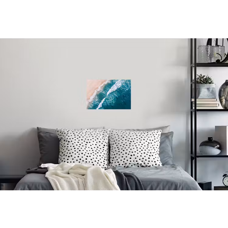 Zee - Strand - Golven - Natuur - Blauw Muursticker klein -slaapkamer