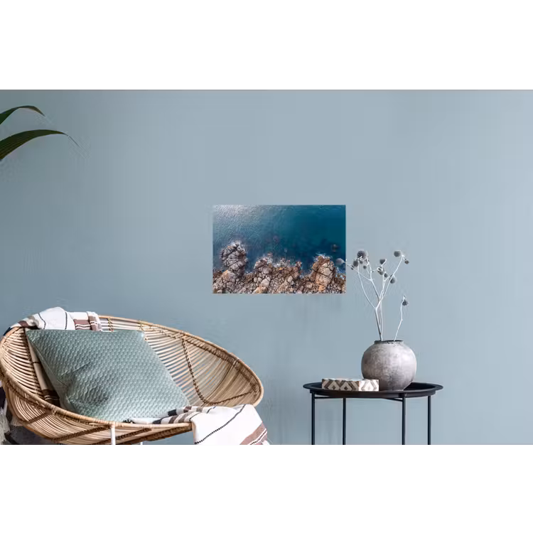 Zee - Kustlijn - Natuur - Abstract - Blauw Muursticker klein -plant