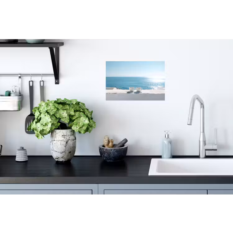 Zee - Koffiekopjes - Zomers Muursticker klein -keuken