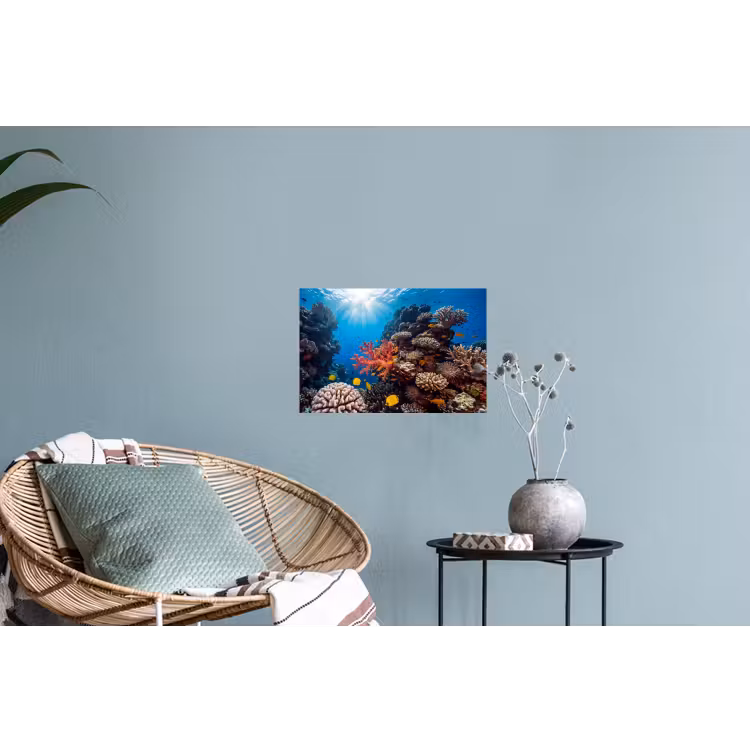 Zee - Koraalrif - Natuur - Levendig - Blauw Muursticker klein -plant