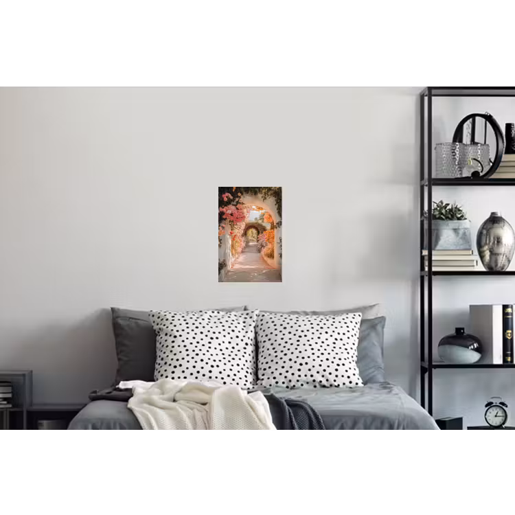 Doorkijk - Boog - Bloemen - Pastel Muursticker klein -slaapkamer