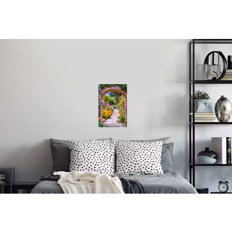 Doorkijk - Bloemen - Pad - Natuur Muursticker klein -slaapkamer