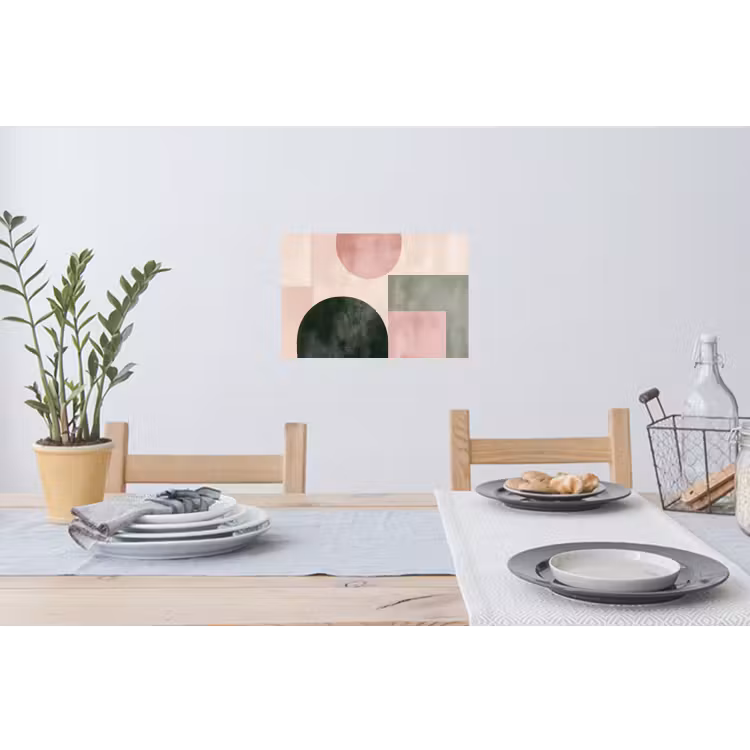 Vormen - Abstract - Cirkel - Zwart Muursticker klein -eettafel