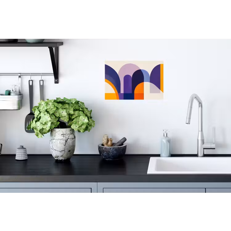 Vormen - Abstract - Grafisch - Oranje Muursticker klein -keuken