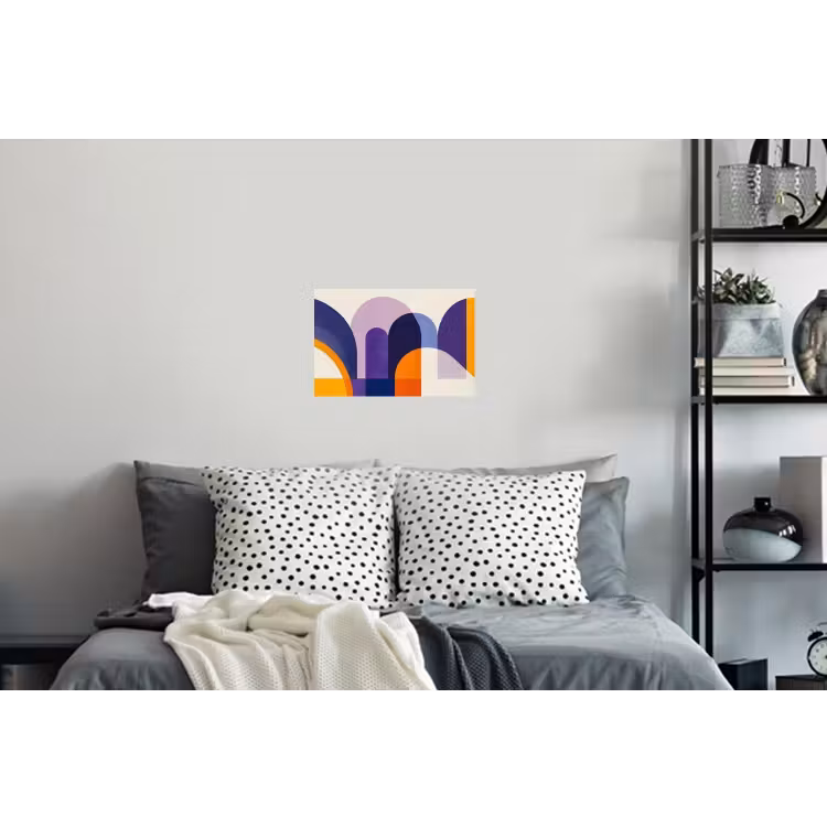 Vormen - Abstract - Grafisch - Oranje Muursticker klein -slaapkamer