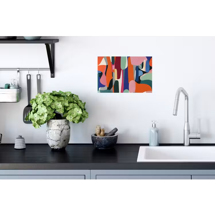Vormen - Ritmisch - Kleuren - Abstract Muursticker klein -keuken