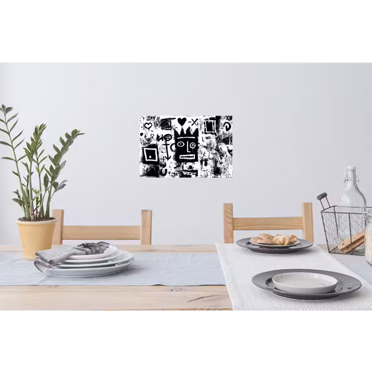 Vormen - Gezocht - Zwart - Abstract Muursticker klein -eettafel
