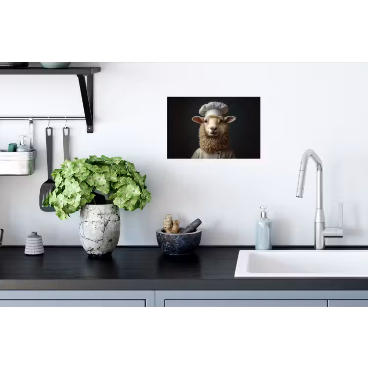 Schaap - Wol - Kok Muursticker klein -keuken