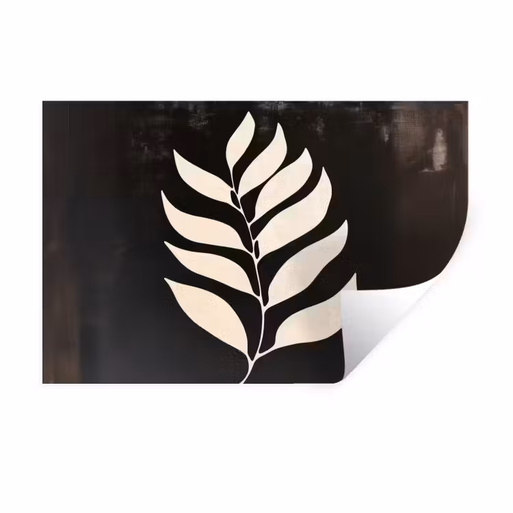 Blad - Wit - Minimalistisch Muursticker klein -3d