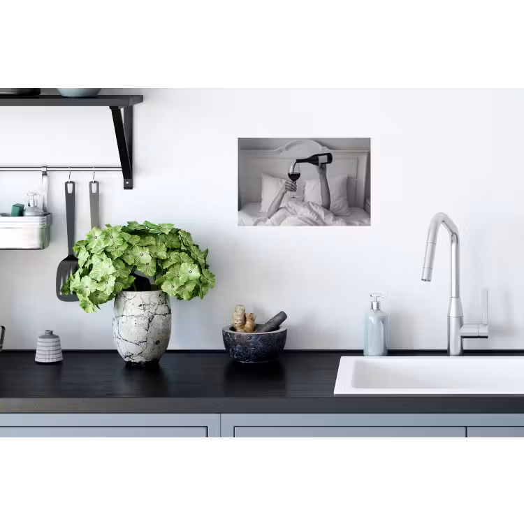 Lakens - Armen - Wijn - Glas Muursticker klein -keuken
