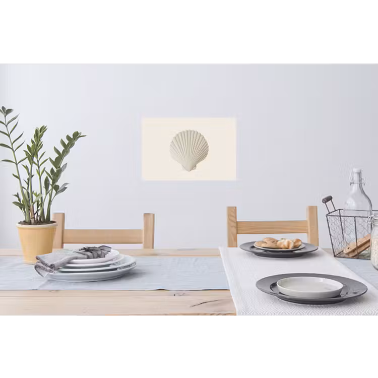 Schelp - Minimalistisch - Wit Muursticker klein -eettafel