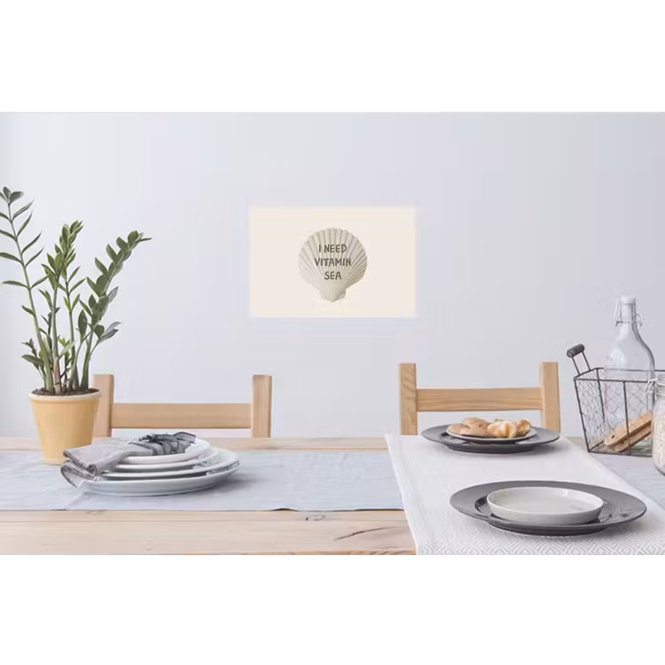Schelp - Quote - Groen Muursticker klein -eettafel