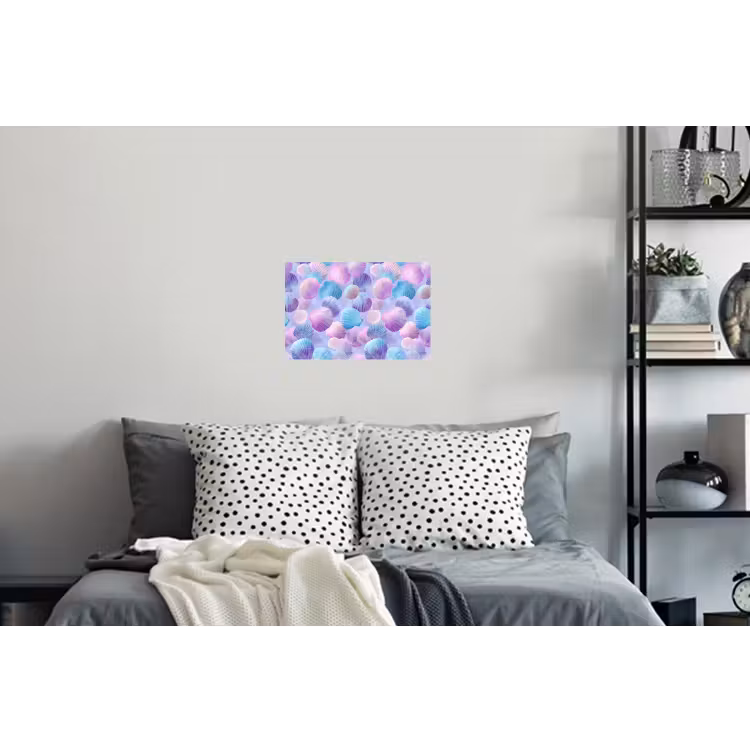 Schelpen - Paars - Blauw - Patroon Muursticker klein -slaapkamer