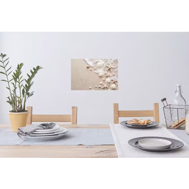 Schelpen - Zeesterren - Strand Muursticker klein -eettafel