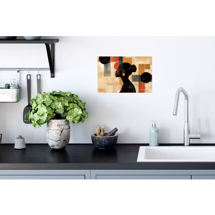 Zijaanzicht - Vrouw - Vormen Muursticker klein -keuken