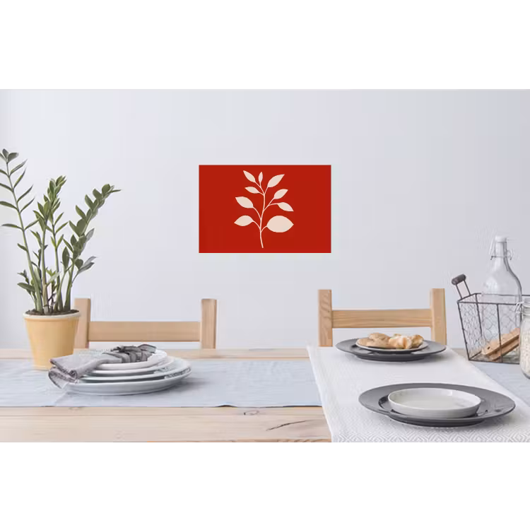Silhouet - Bladeren - Tak Muursticker klein -eettafel