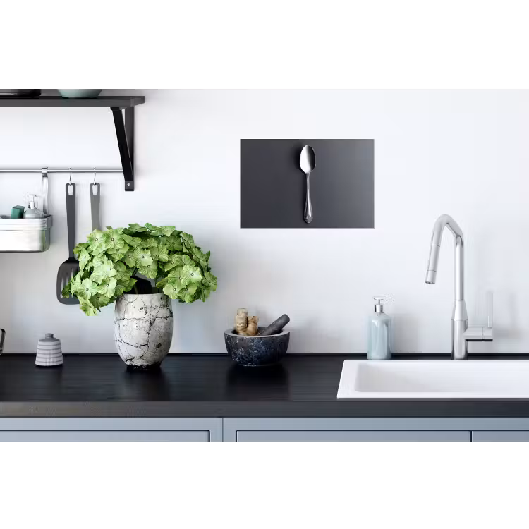 Zilver - Metaal - Lepel Muursticker klein -keuken