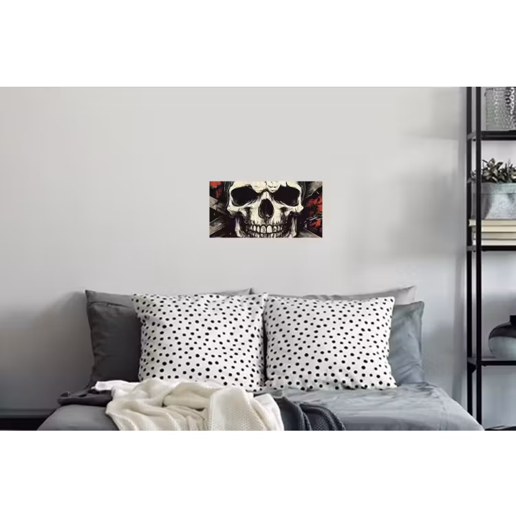 Schedel - Kettingen - Rood Muursticker klein -slaapkamer