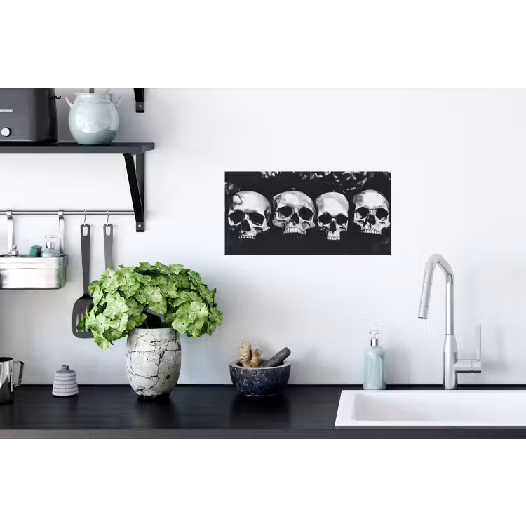 Schedels - Zwart - Contrast Muursticker klein -keuken