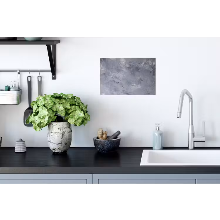 Leisteen - Beton - Retro - Structuren - Grijs - Rustiek Muursticker klein -keuken