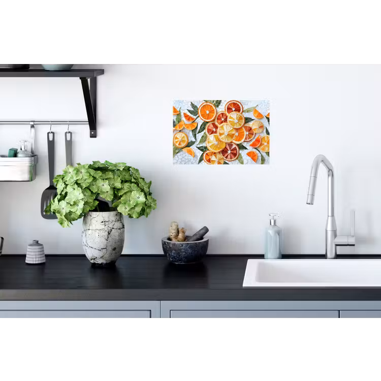 Schijfjes - Fruit - Oranje - Mozaïek Muursticker klein -keuken