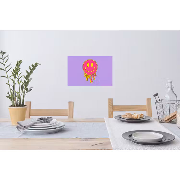 Smiley - Drip - Neon Muursticker klein -eettafel