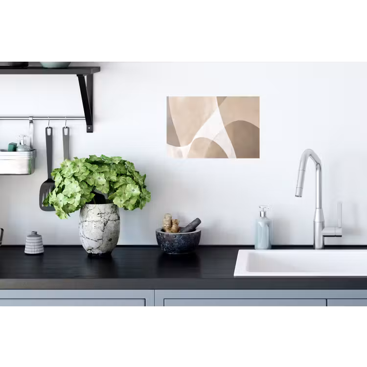 Vloeiende vlakken - Harmonieus - Golvend Muursticker klein -keuken