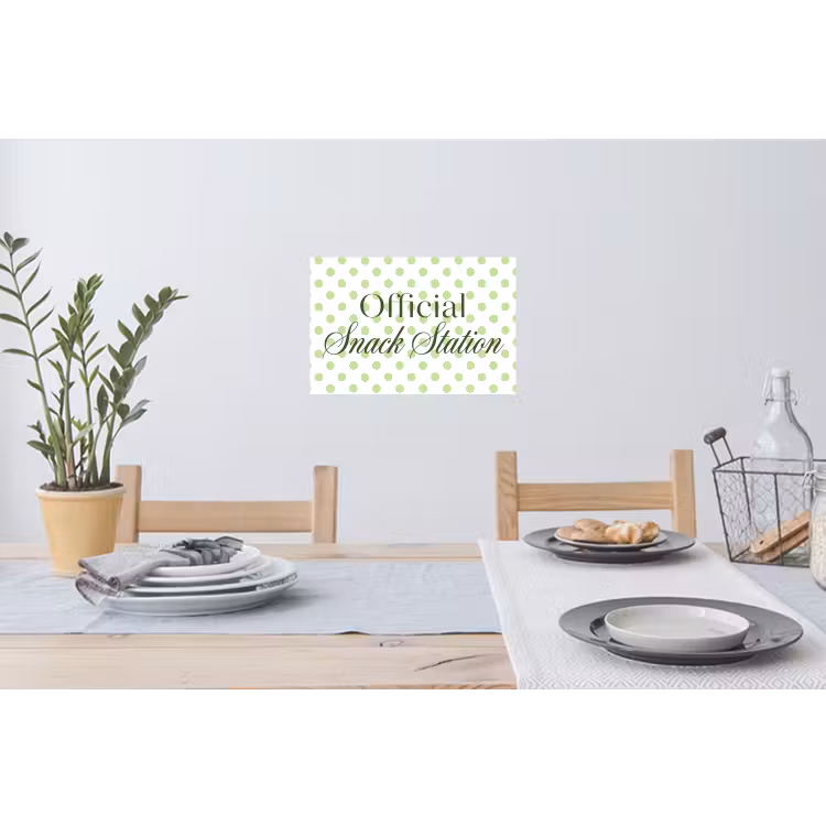 Snack Station - Groen - Stippen Muursticker klein -eettafel