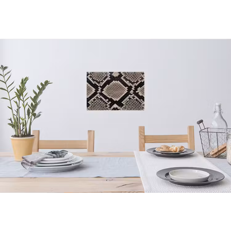 Slangenleer - Patroon - Beige Muursticker klein -eettafel