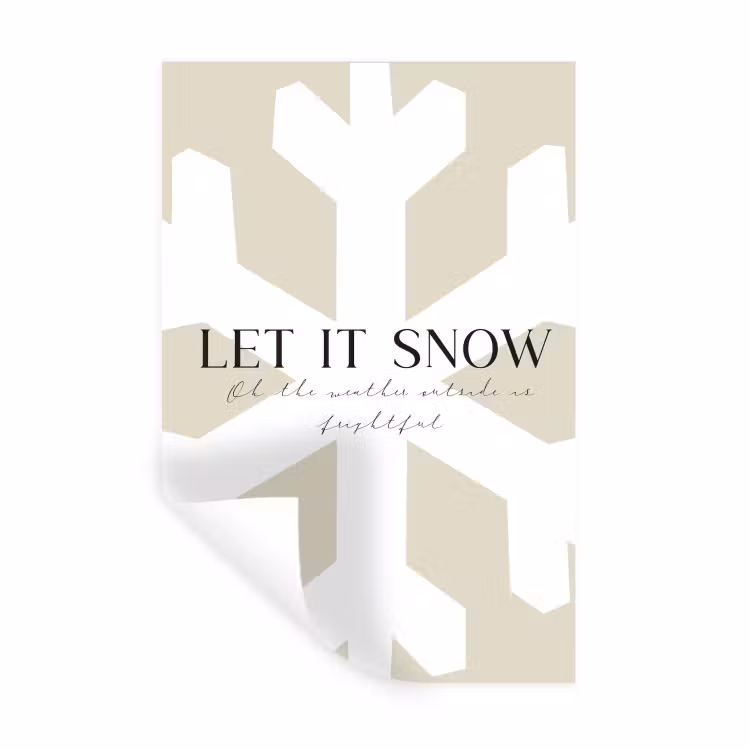 Sneeuw - Japandi - Winter - Decoratie Muursticker klein -3d