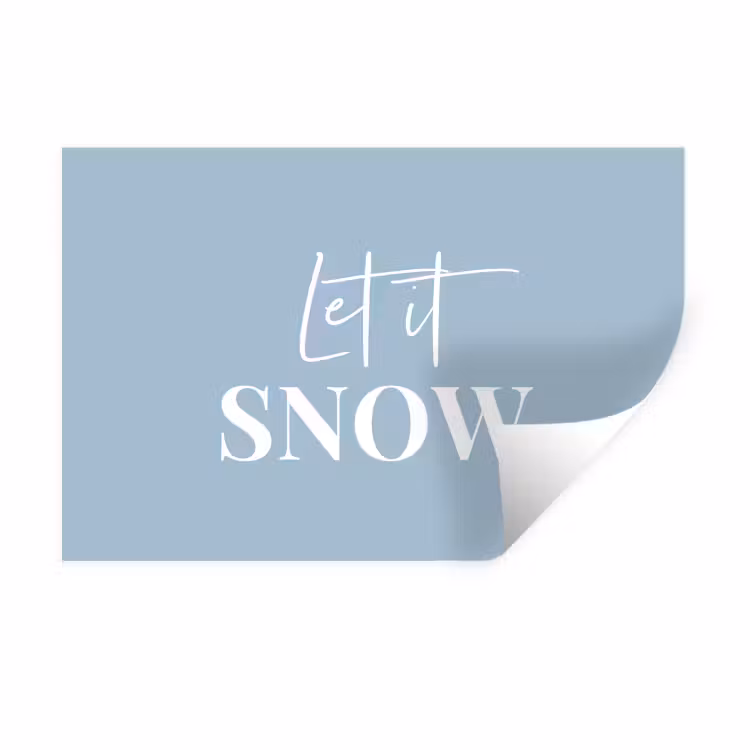 Sneeuw - Winter - Blauw - Let it snow Muursticker klein -3d