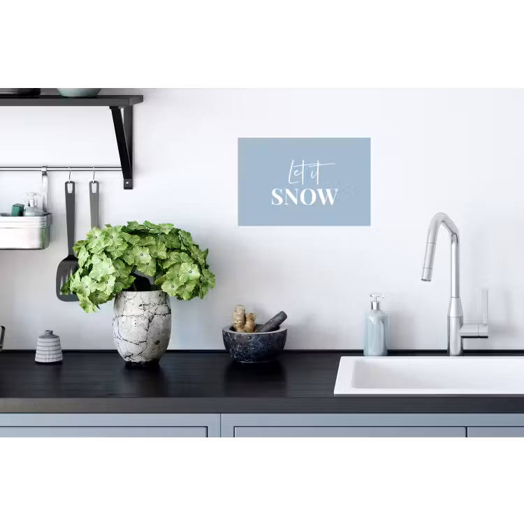 Sneeuw - Winter - Blauw - Let it snow Muursticker klein -keuken