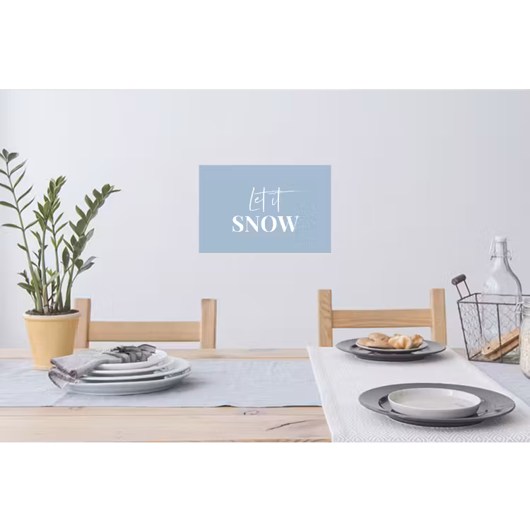 Sneeuw - Winter - Blauw - Let it snow Muursticker klein -eettafel