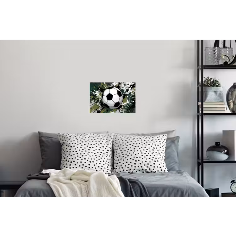 Voetbal - Verf - Spetters - Groen Muursticker klein -slaapkamer