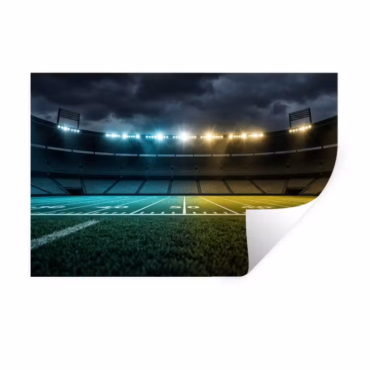 Voetbal - Stadion - Nacht - Modern Muursticker klein -3d