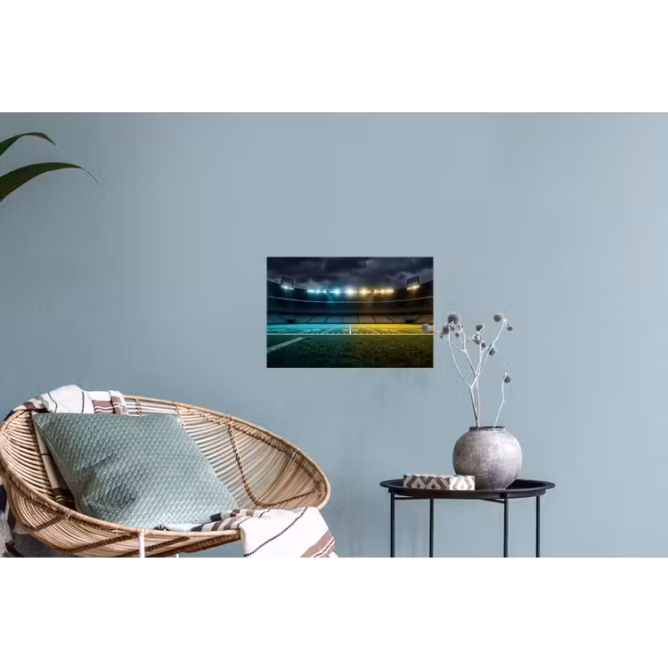 Voetbal - Stadion - Nacht - Modern Muursticker klein -plant