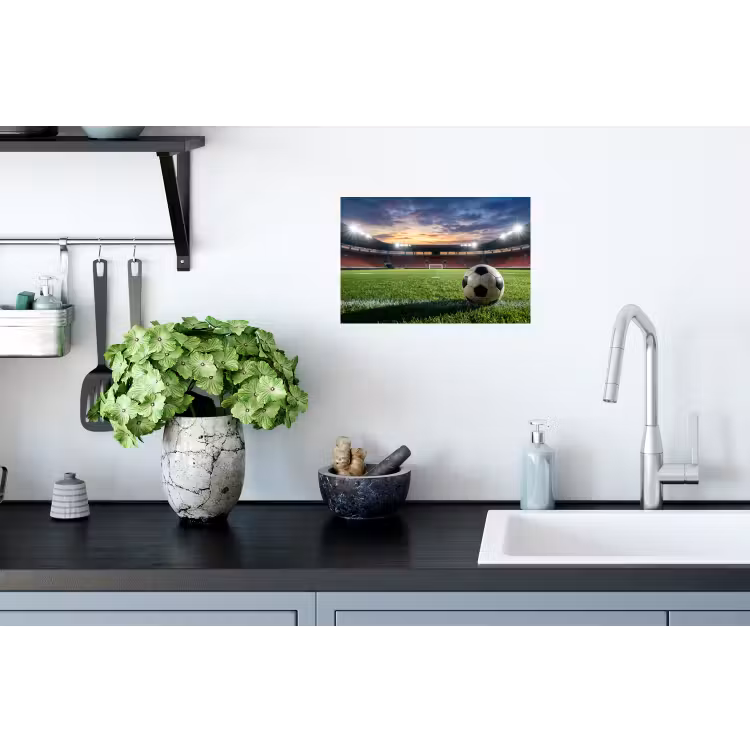 Voetbal - Stadion - Sport - Groen Muursticker klein -keuken