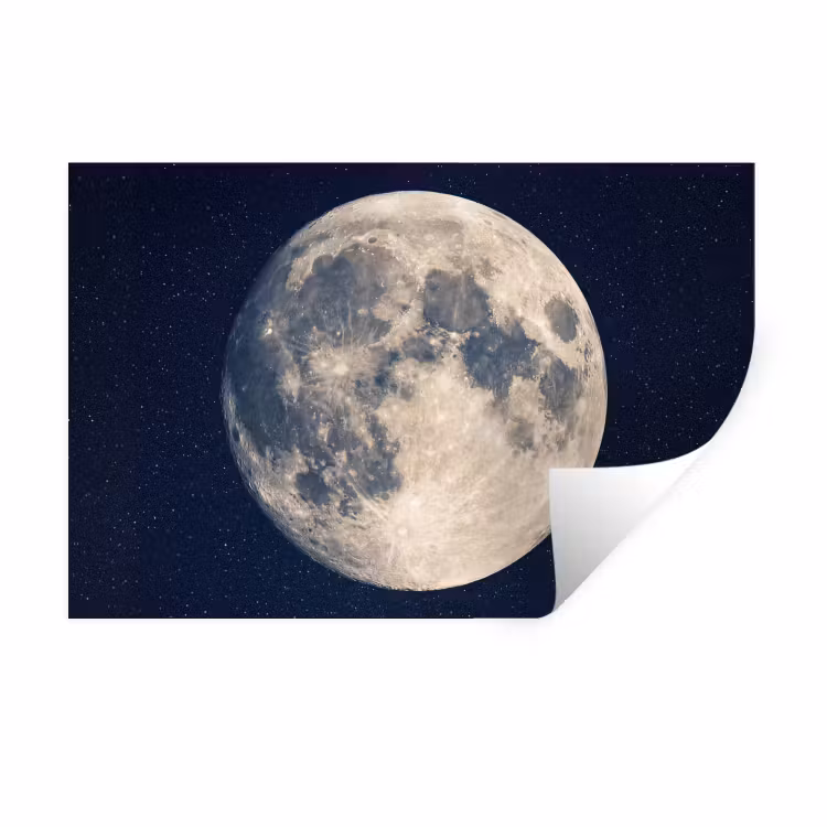 Ruimte - Maan - Kosmos Muursticker klein -3d