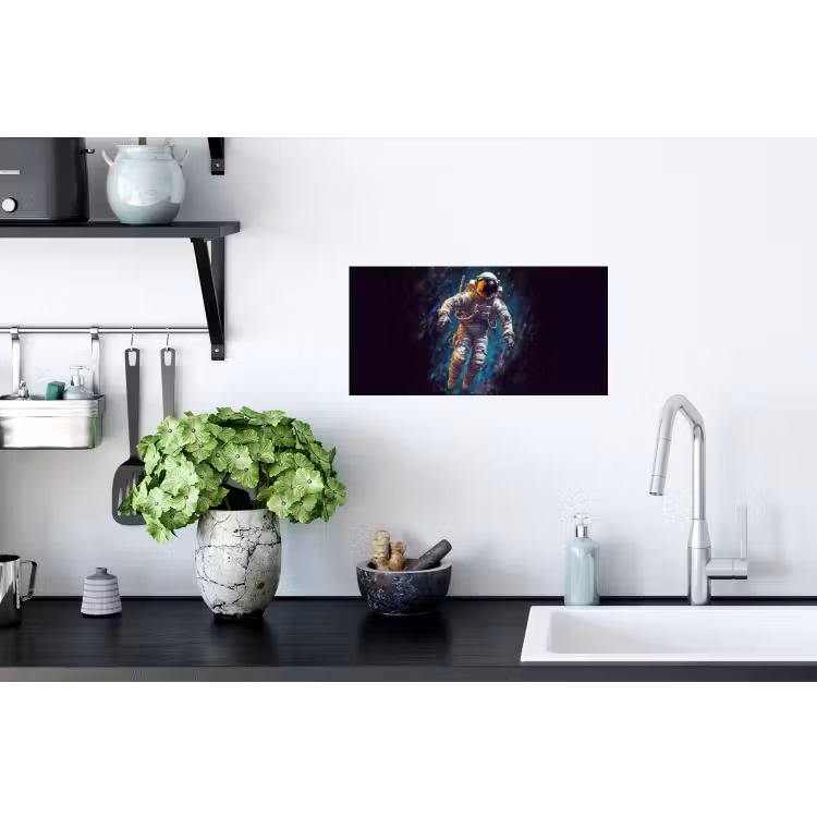 Ruimte - Neon - Astronaut - Sterren Muursticker klein -keuken