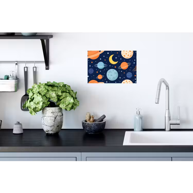 Ruimte - Planeten - Kleurrijk Muursticker klein -keuken