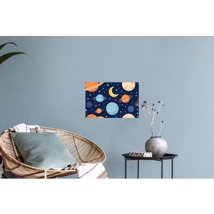 Ruimte - Planeten - Kleurrijk Muursticker klein -plant
