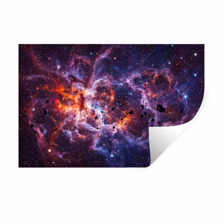 Space - Stars - Abstract - Colorful Muursticker klein -3d