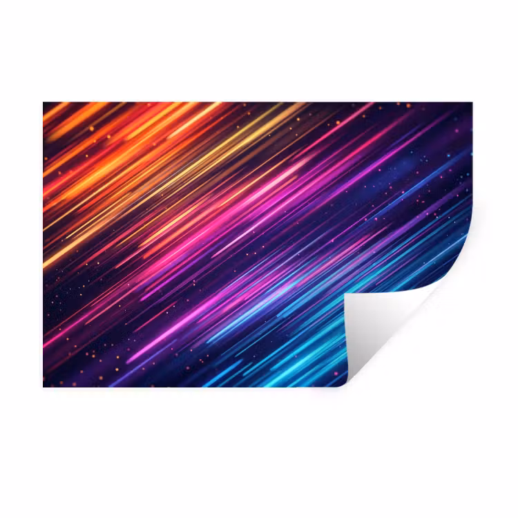 Snelheid - Kosmos - Kleurrijk Muursticker klein -3d