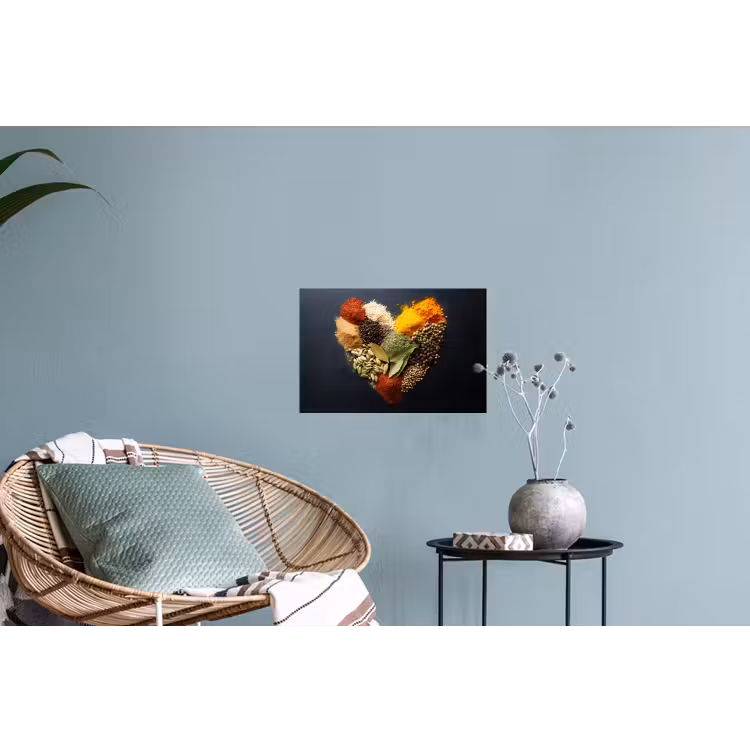 Specerijen - Mix - Hartvorm - Zwart Muursticker klein -plant