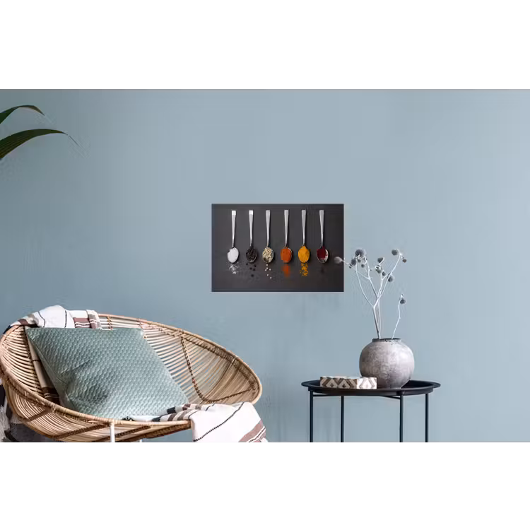 Specerijen - Lepels - Tafel - Rustiek - Kruiden Muursticker klein -plant