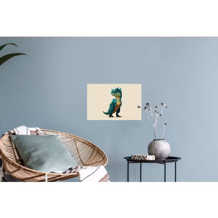 Stekels - Dino - Blauw - Gespierd Muursticker klein -plant