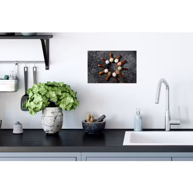 Lepel - Kruiden - Specerijen - Keuken - Industrieel Muursticker klein -keuken