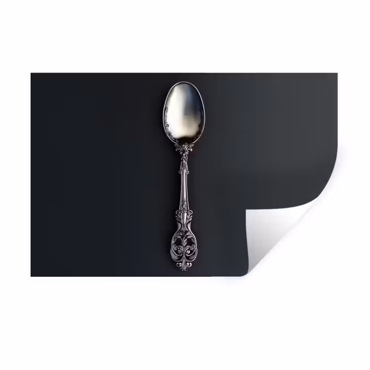 Lepel - Zilver - Metaal Muursticker klein -3d